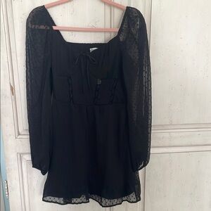 Elegant Black Long Sleeve Dress